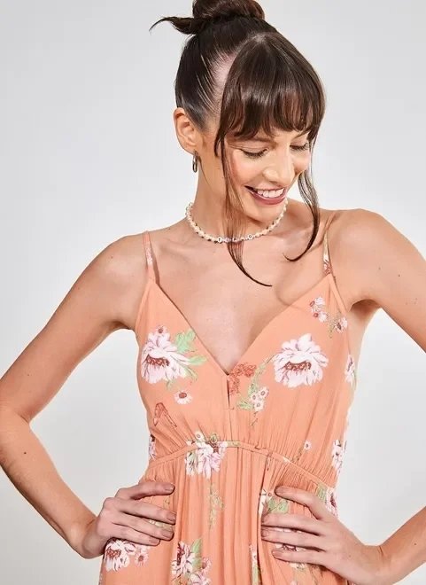 vestido mullet coral com flores vestido mullet coral com flores