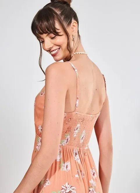 vestido mullet coral com flores vestido mullet coral com flores