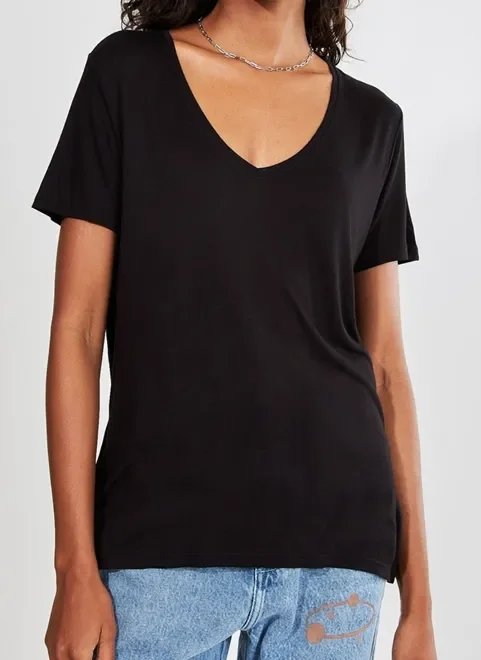 blusa básica decote v blusa básica decote v