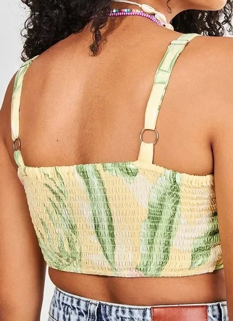 top cropped nozinho estampa tropical top cropped nozinho estampa tropical