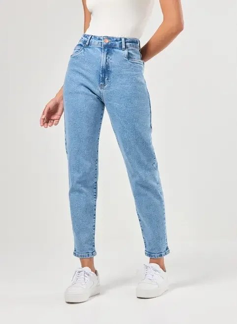 calça mom jeans claro calça mom jeans claro
