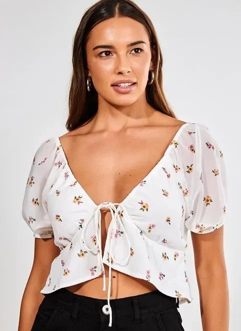 blusa manga bufante estampa floral blusa manga bufante estampa floral