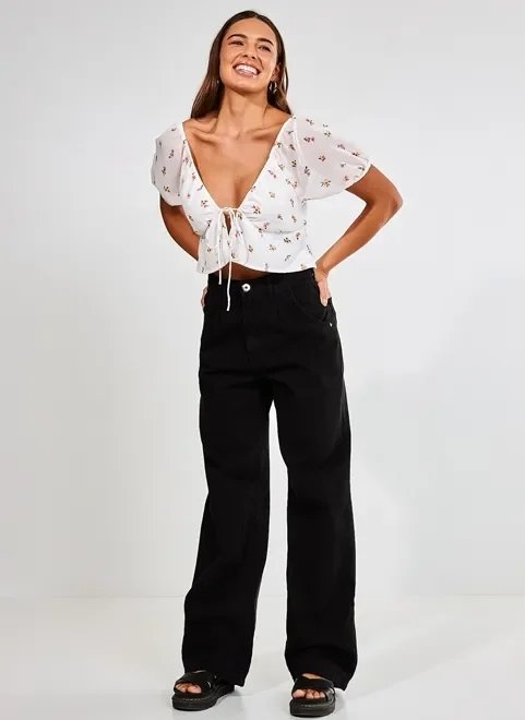 blusa manga bufante estampa floral blusa manga bufante estampa floral