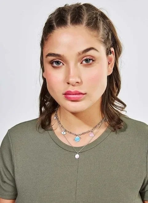 kit 2 colares pingentes coloridos kit 2 colares pingentes coloridos