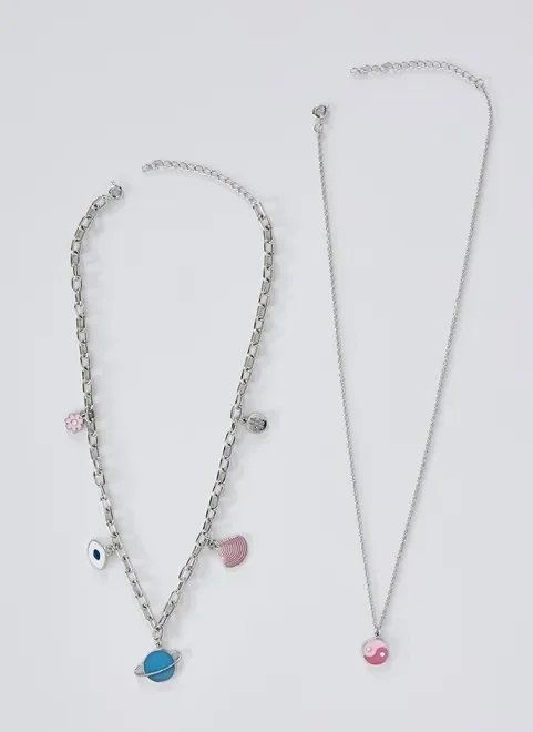 kit 2 colares pingentes coloridos kit 2 colares pingentes coloridos