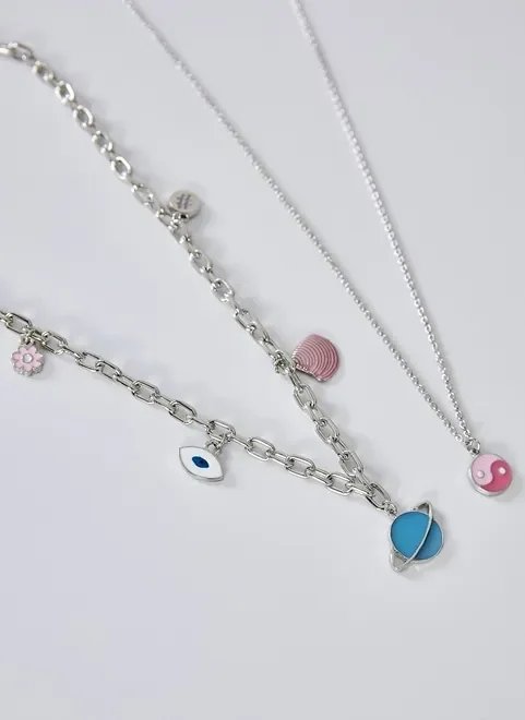 kit 2 colares pingentes coloridos kit 2 colares pingentes coloridos