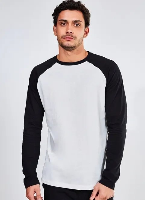 camiseta de manga longa raglan camiseta de manga longa raglan