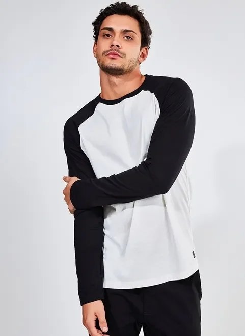 camiseta de manga longa raglan camiseta de manga longa raglan