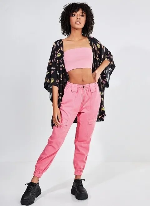 calça jogger rosa com regulador calça jogger rosa com regulador