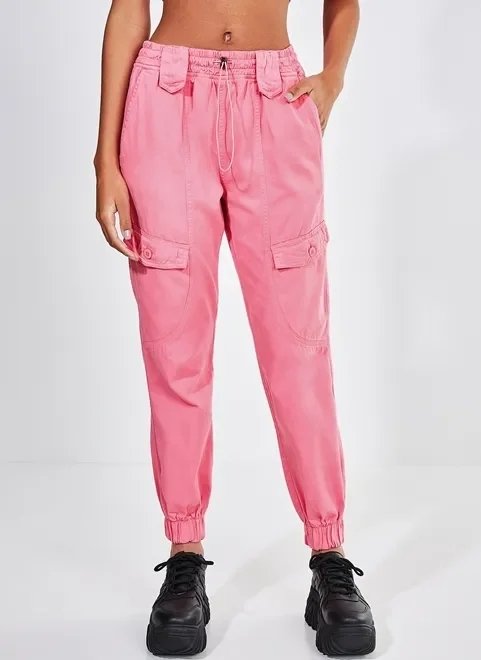 calça jogger rosa com regulador calça jogger rosa com regulador