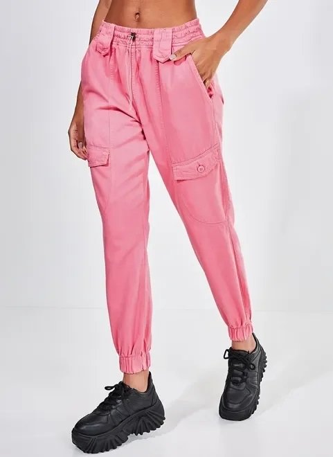 calça jogger rosa com regulador calça jogger rosa com regulador