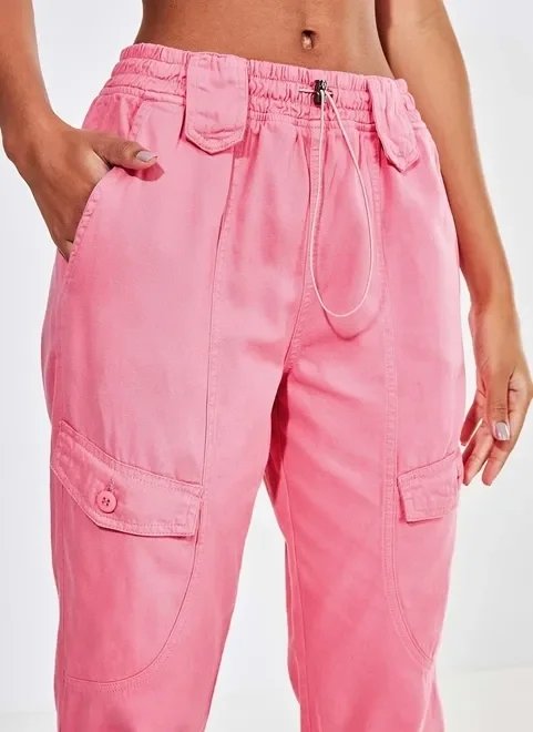 calça jogger rosa com regulador calça jogger rosa com regulador
