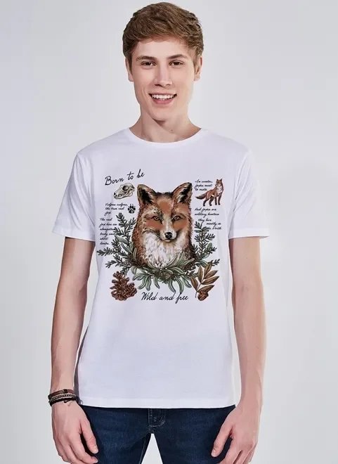 camiseta estampa raposa nature camiseta estampa raposa nature