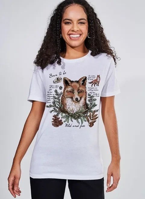camiseta estampa raposa nature camiseta estampa raposa nature