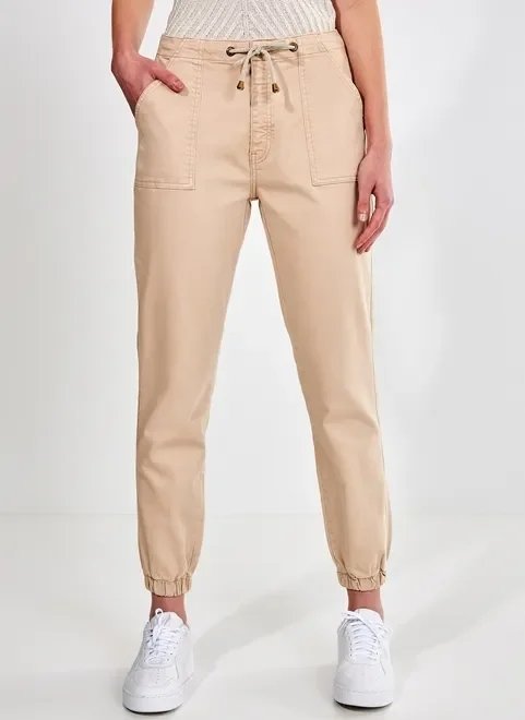 calça jogger caqui em sarja calça jogger caqui em sarja