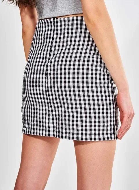 saia xadrez preto e branco saia xadrez preto e branco