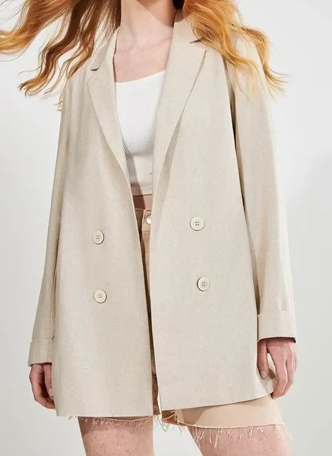 blazer alongando com linho blazer alongando com linho