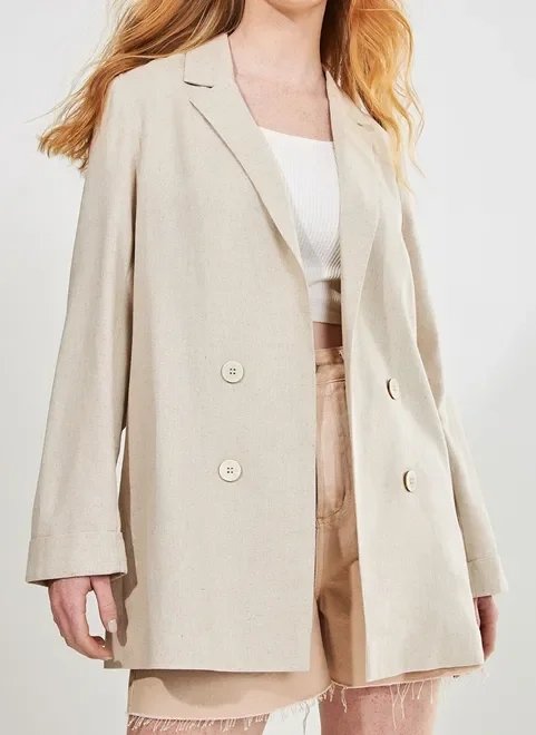 blazer alongando com linho blazer alongando com linho