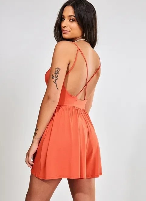 macaquinho de alcinhas vermelho alaranjado macaquinho de alcinhas vermelho alaranjado