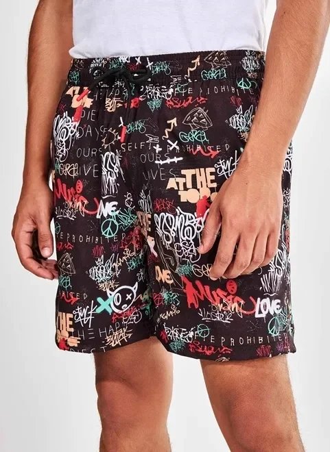 bermuda de banho estampada grafite bermuda de banho estampada grafite