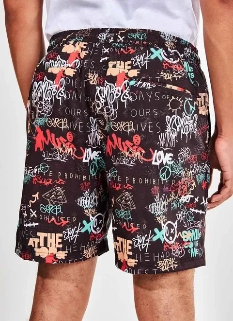 bermuda de banho estampada grafite bermuda de banho estampada grafite