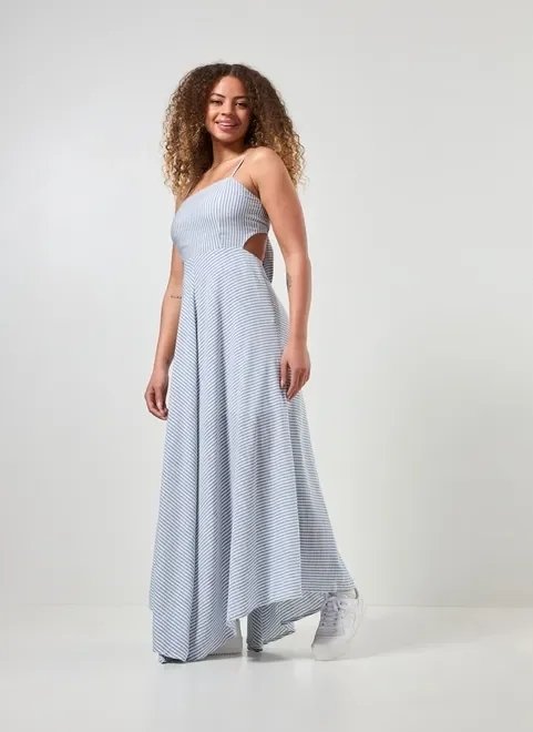 vestido longo listrado vestido longo listrado