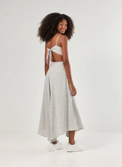 vestido longo listrado vestido longo listrado