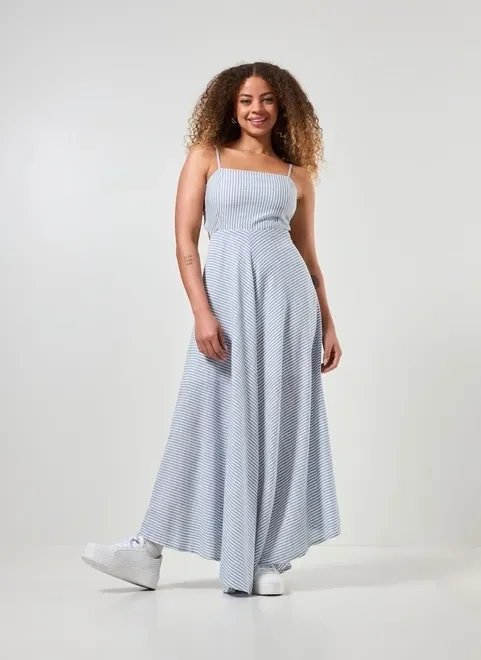 vestido longo listrado vestido longo listrado