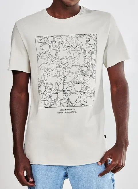 camiseta em malhão floral outline camiseta em malhão floral outline