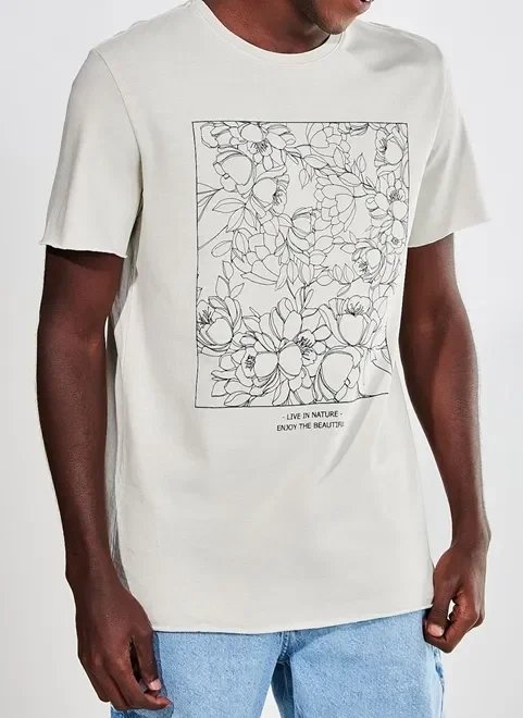 camiseta em malhão floral outline camiseta em malhão floral outline