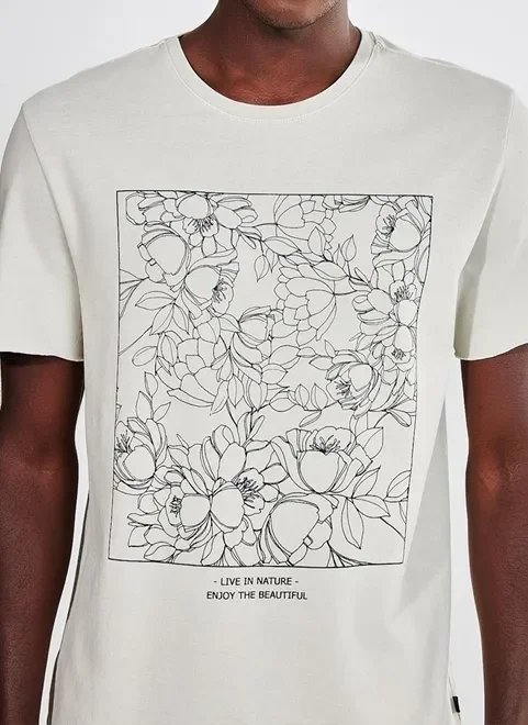 camiseta em malhão floral outline camiseta em malhão floral outline