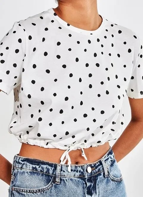blusa poá em malha com amarração blusa poá em malha com amarração