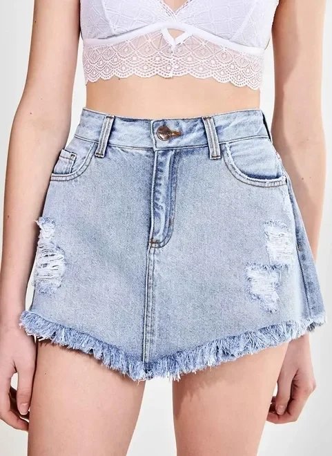 short saia em jeans médio short saia em jeans médio
