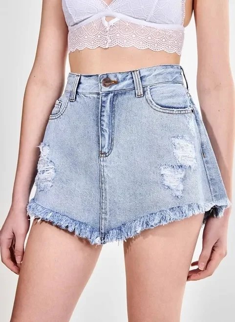 short saia em jeans médio short saia em jeans médio