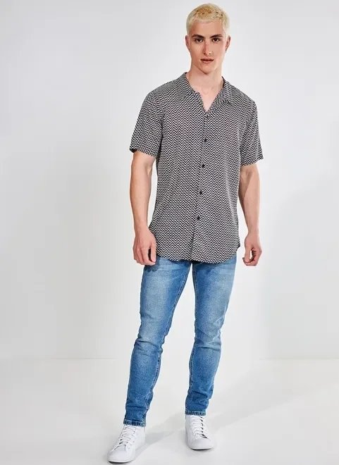 camisa manga curta zig zag camisa manga curta zig zag