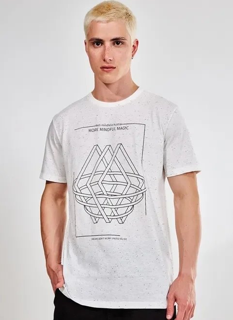 camiseta off white com estampa geométrica camiseta off white com estampa geométrica