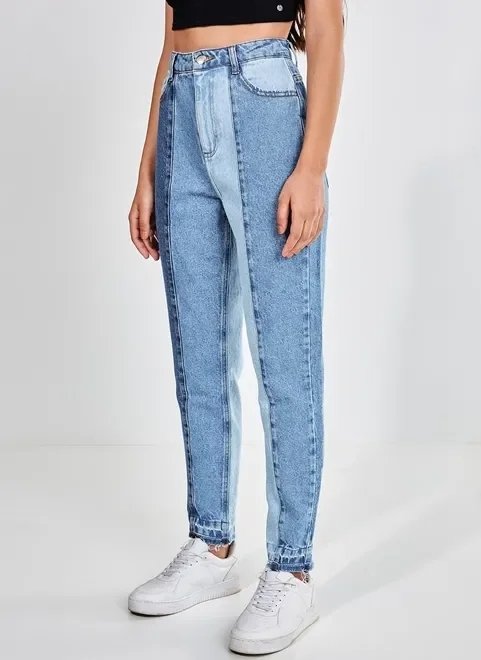 calça mom jeans recortes calça mom jeans recortes