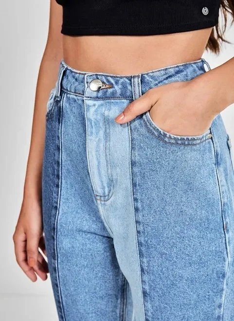 calça mom jeans recortes calça mom jeans recortes