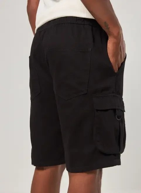 bermuda cargo em sarja preta bermuda cargo em sarja preta