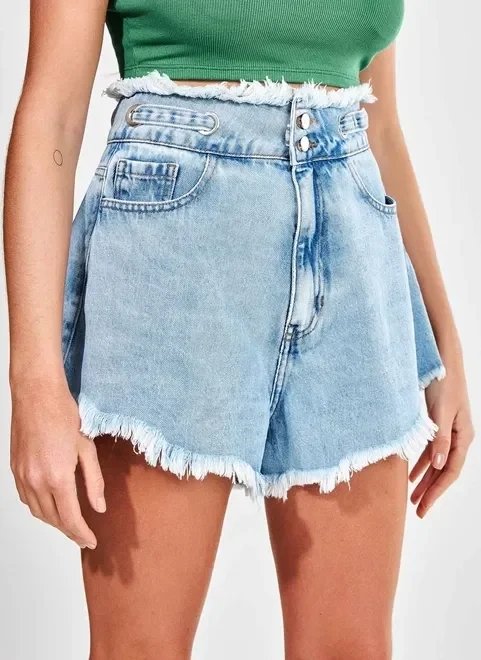 short jeans godê cintura alta short jeans godê cintura alta