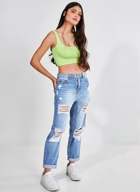 calça jeans boyfriend destroyed calça jeans boyfriend destroyed