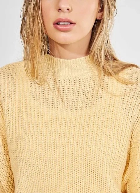 blusa de frio com manga bufante blusa de frio com manga bufante