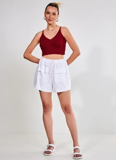 shorts de linho branco shorts de linho branco