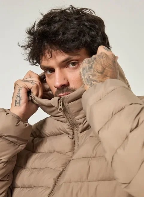 jaqueta puffer de nylon jaqueta puffer de nylon