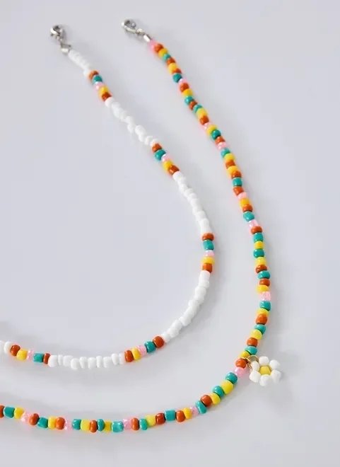 kit 2 chokers de miçangas com margarida kit 2 chokers de miçangas com margarida