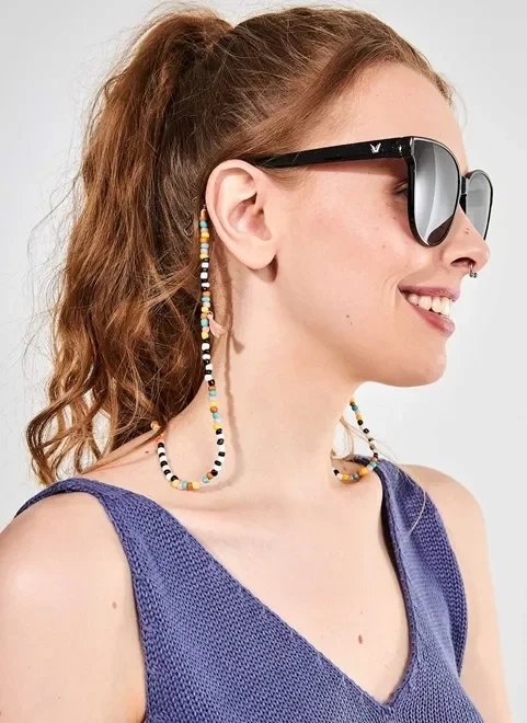 cordinha de óculos com miçanga colorida cordinha de óculos com miçanga colorida