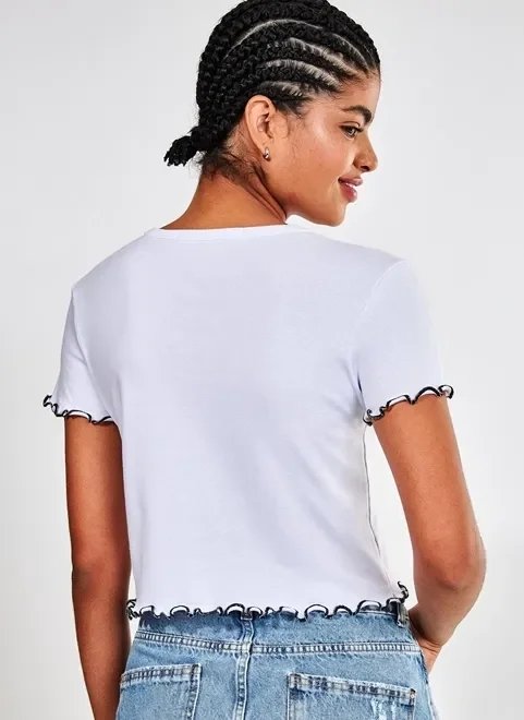 blusa bordado borboleta e picot blusa bordado borboleta e picot