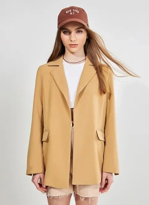 blazer alongado areia blazer alongado areia