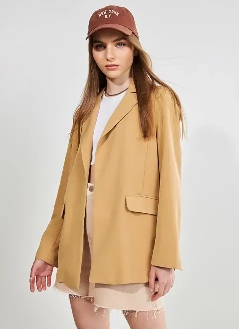 blazer alongado areia blazer alongado areia