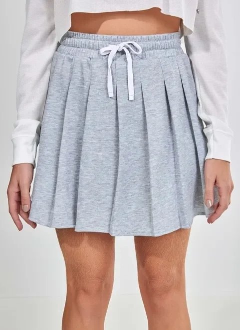 saia de moletom plissada saia de moletom plissada